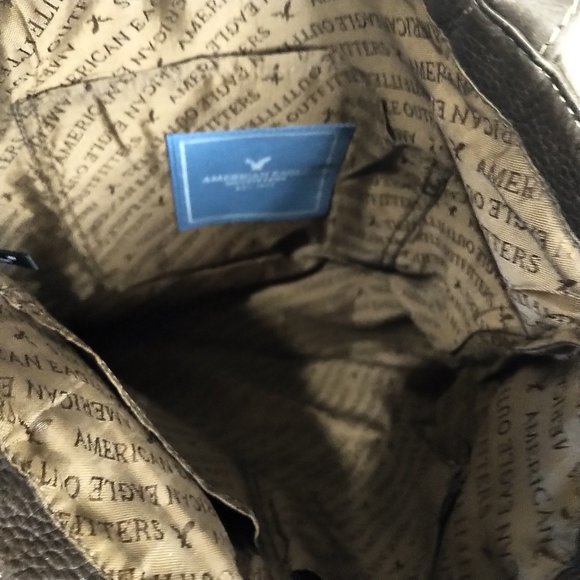 American eagle Shopper tote bag brown leather purse shoe bag - Picture 2 of 10